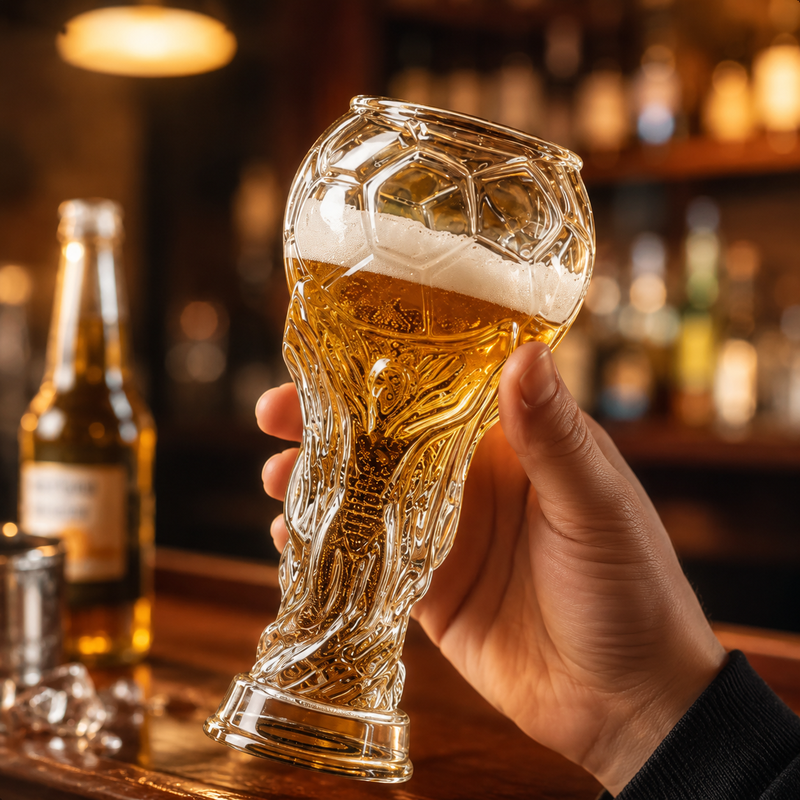 Football Trophy Beer Glass