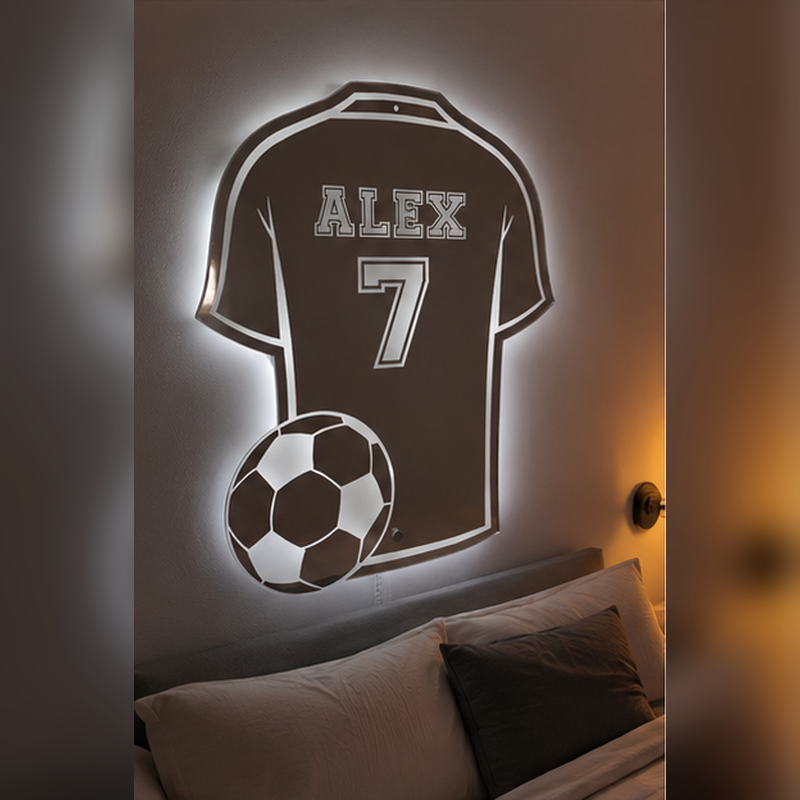 Custom Soccer Jersey LED Mirror Sign