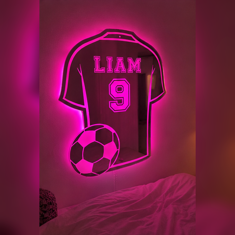 Custom Soccer Jersey LED Mirror Sign