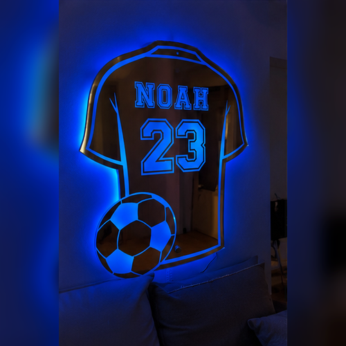 Custom Soccer Jersey LED Mirror Sign