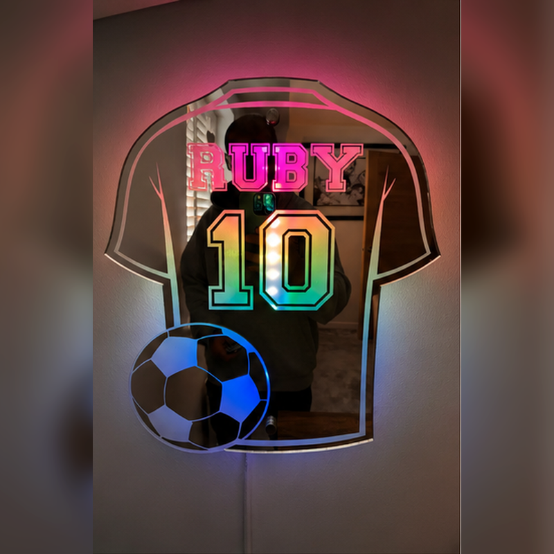 Custom Soccer Jersey LED Mirror Sign