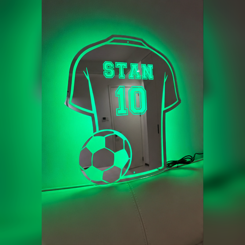 Custom Soccer Jersey LED Mirror Sign